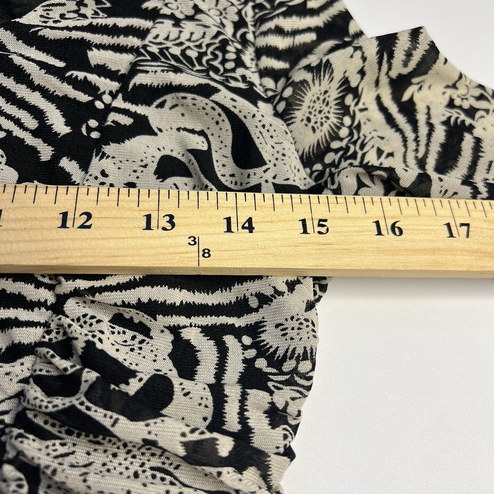 Vtg Y2K Kay Celine Women M Bodycon Top Artsy Rouched Sexy Whimsy Rave Party - Picture 8 of 10